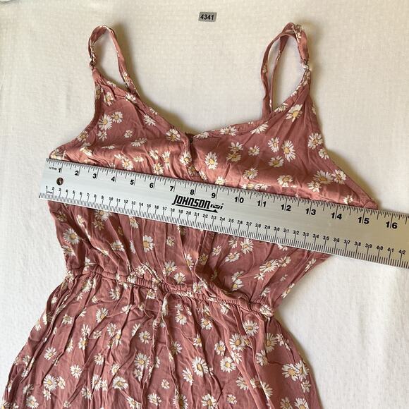 Hollister Women Mini Dress XS Pink Floral Sundress Sleeveless V-neck - Picture 4 of 9